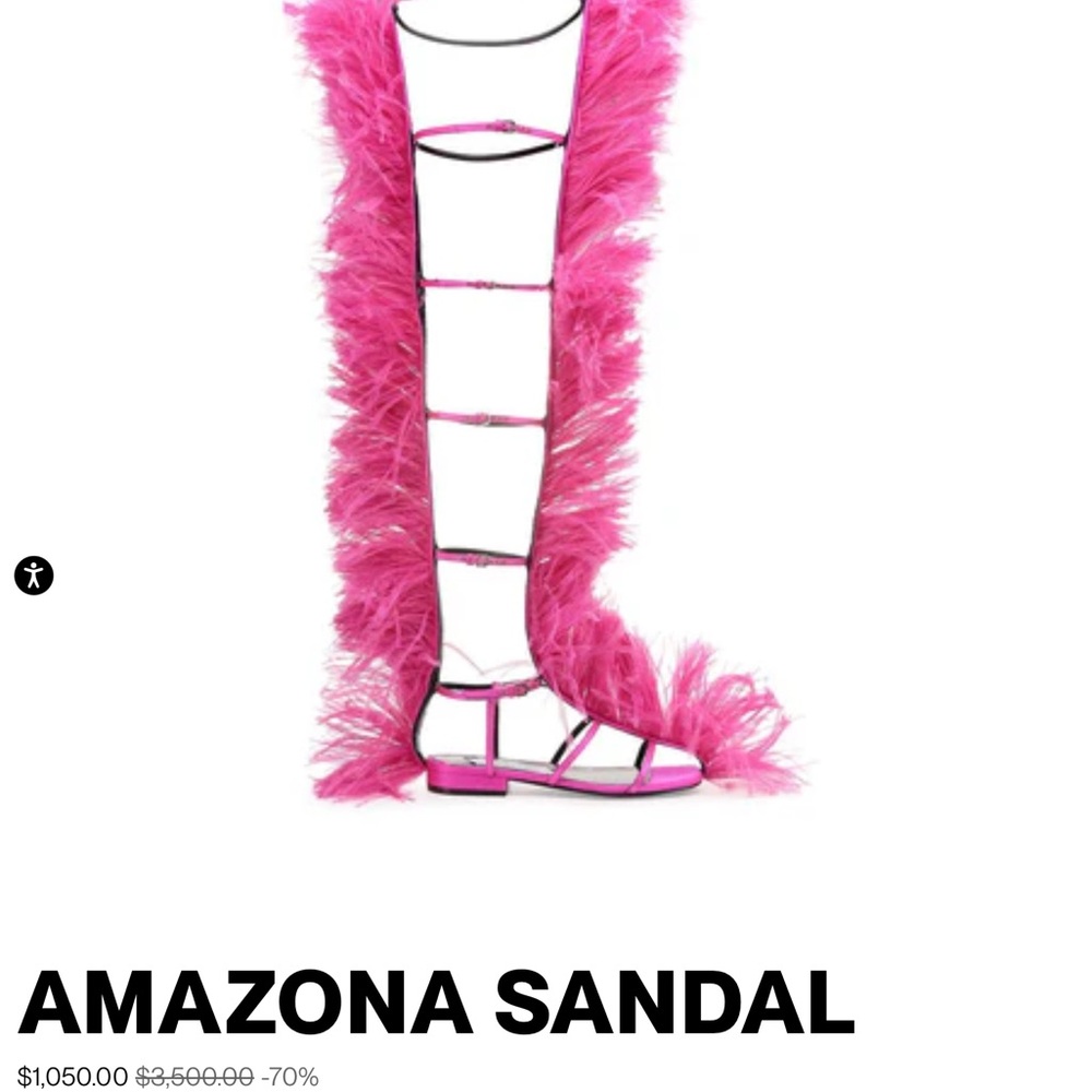 Sergio Rossi Amazona Sandals In Pink Satin With Feathers In Dragon Fruit -EU 38